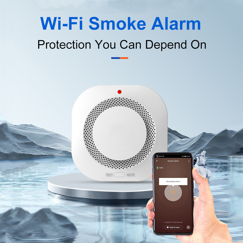 Smoke Alarm Tuya Smart Wifi Smoke Alarm Wireless Smoke Fire Sensing Mobile Phone App Push