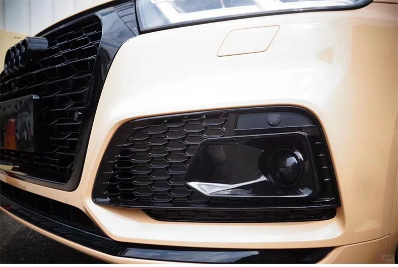 Suitable for 2018 2019 2020 Audi Q5 Fy Fog Light Grille Honeycomb Mesh Glossy Black Sline Adaptation