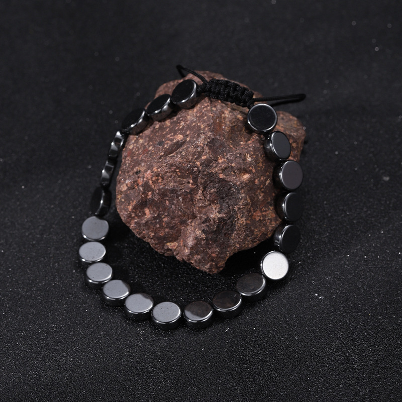 250g Weight Hematite Pendant Material Drawstring Bracelets Classification rope, Hematite Chain Material Beaded Chain, Woven Chain Chain Type Daily, Street Occasion black gallstone Material Geometric Pattern All Seasons Season Men's Gender Streetwear Style Streetwear Geometric Black Gallstone Men's Drawstring Bracelets Men Beaded Bracelets 9