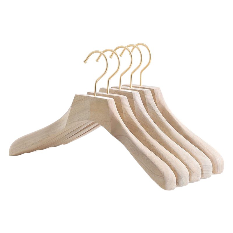 Percha de madera de alcanfor tienda de ropa ropa para el hogar colgante de madera antideslizante estante de ropa abrigo madera maciza estilo japonés al por mayor duradero
