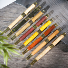 红木工艺笔节纹款中性笔木作原木质签字笔木雕工艺小件古典礼品