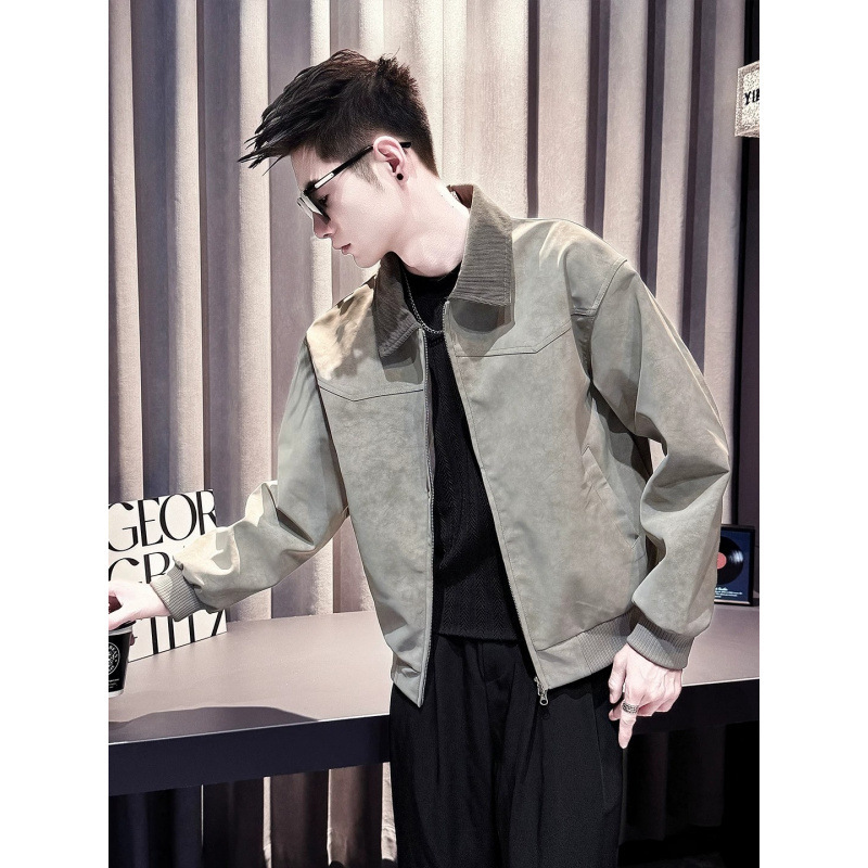 2026 New Trendy Men's PU Leather Jacket for Autumn and Winter, Color-Contrast Turn-Down Collar Leather Coat, Casual Patchwork Tie-Dye Leather Jacket 2026 New Trendy Men's PU Leather Jacket for Autumn and Winter, Color-Contrast Turn-Down Collar Leather Coat, Casual Patchwork Tie-Dye Leather Jacket