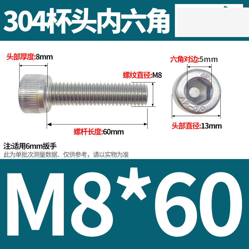 304ステンレス鋼六角穴付きネジカップヘッドDIN912円筒頭精密M1.4M1.6M2M2.5M3M4M5
