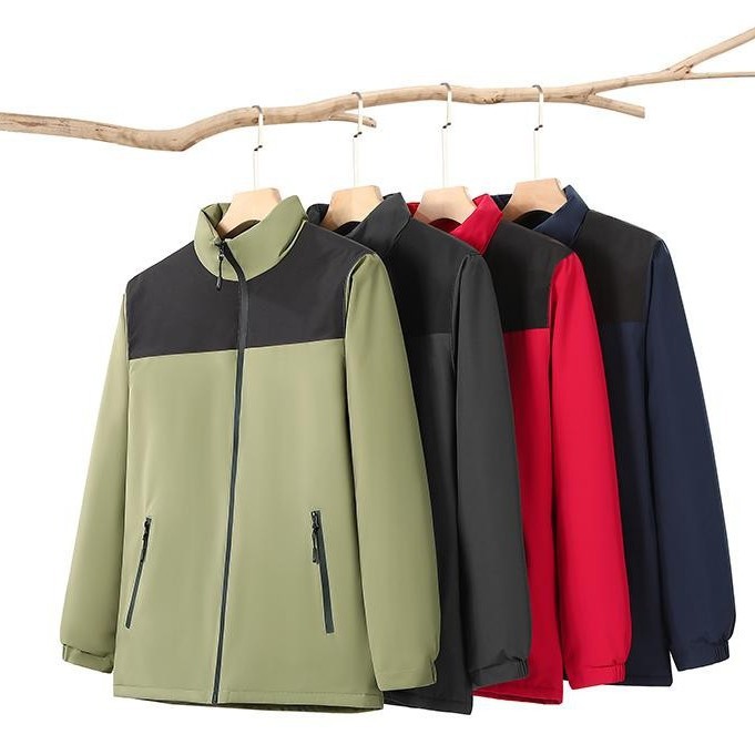Autumn and Winter Outdoor All-In-One Velvet Stand-Up Collar Color Matching Couple's Three-Proof Jacket Customized Group Uniform Workwear Printing