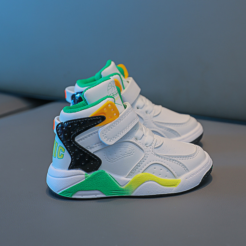 Basketball 2023 Herbst Winter Neue Jungen High Top Plüsch Sportschuhe Kleine und Mittlere kinder_voghion.com