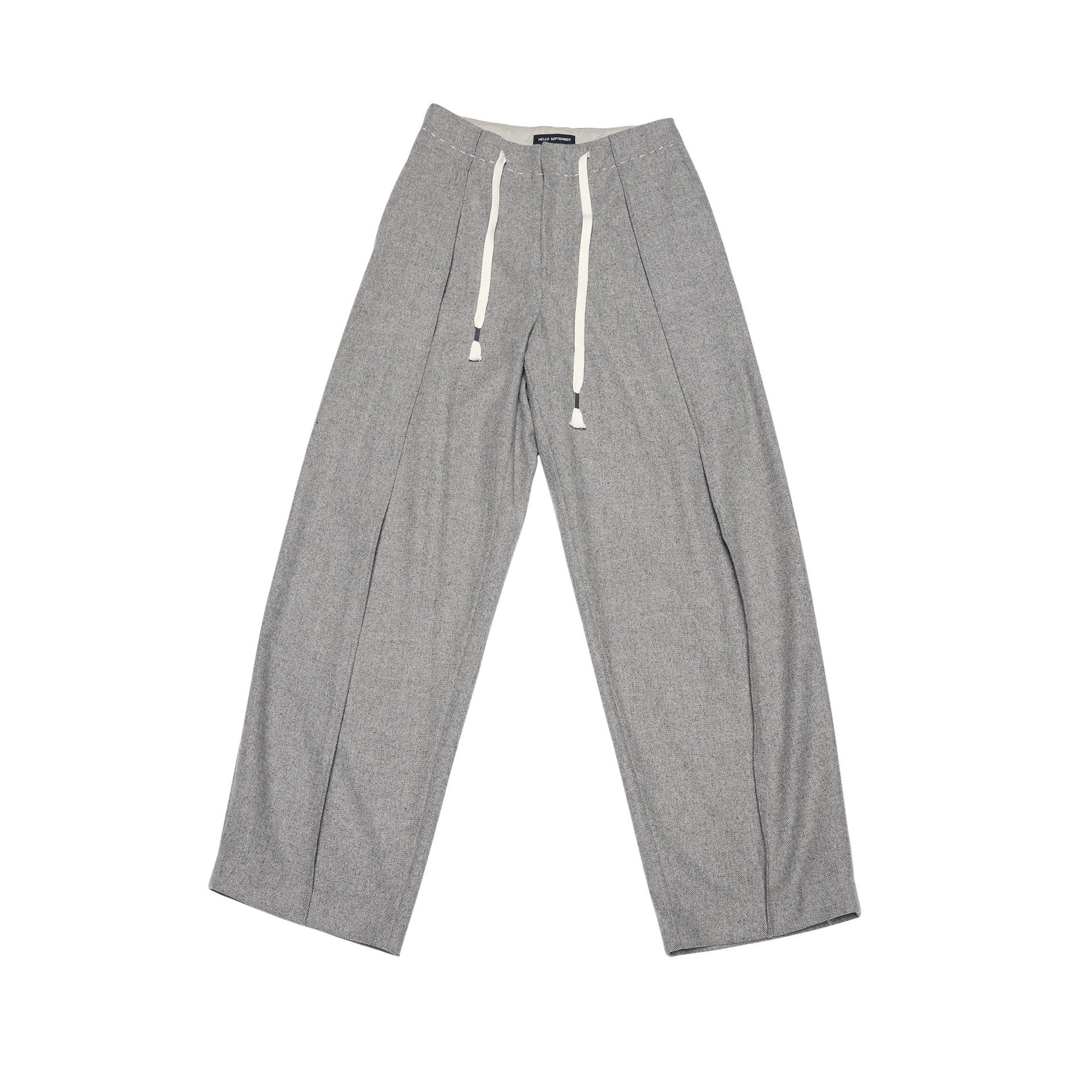 [時を知る] 新品のウールの手作りのハンギングテーパードパンツV7759