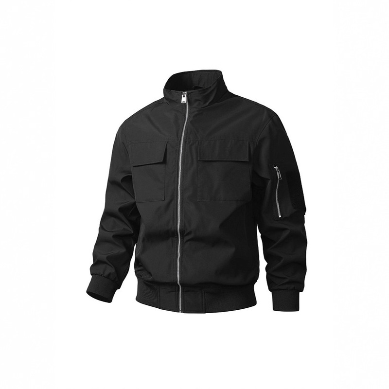 American-Style Trendy Coach Jacket, Three-Proof Stand Collar, Casual Solid Color, Vintage Autumn Outdoor Workwear Flight Versatile Jacket