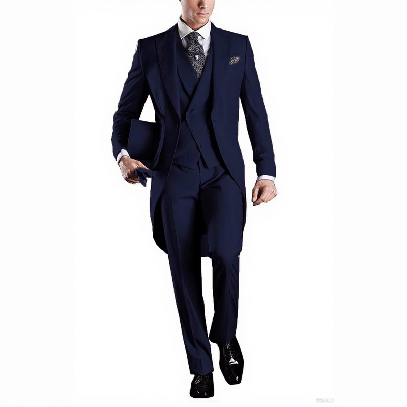 Foreign Trade Cross-Border Manufacturer Direct Sales Tuxedo Three-Piece Men's Single-Breasted Banquet Business Casual Men's Suit