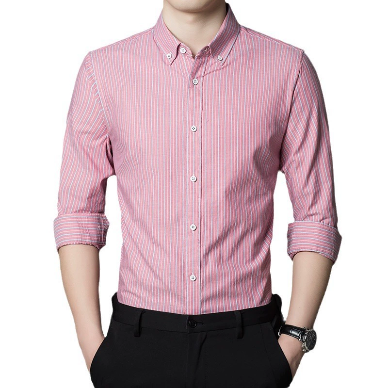 Autumn cotton long-sleeve, trend shirt, slim fit