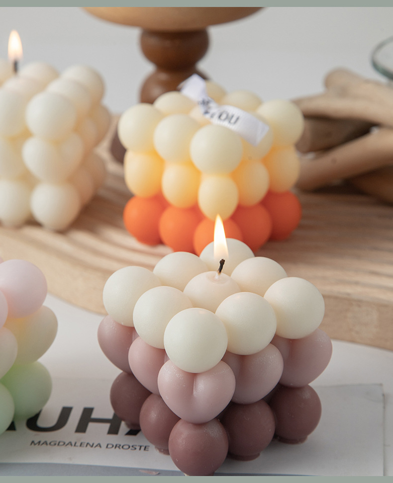 魔方香薰蜡烛伴手礼ins创意家居摆饰套装拍摄道具跨境蜡烛结婚礼详情3