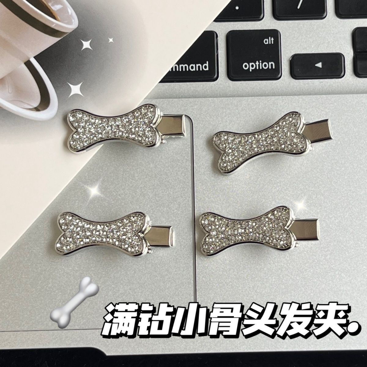Ins Full Diamond Alloy Small Bone Hair Clip, Ins Teenage Girl Heart Sweet Sweet Cool Hair Clip, Korean Side Part Hair Accessory Hair Pin