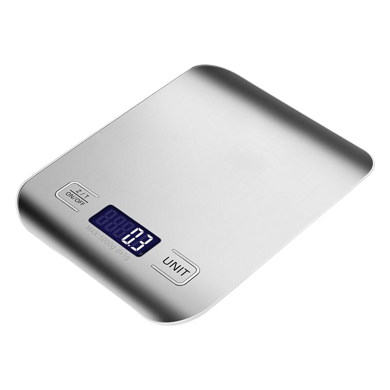 Cocina electrónica de acero inoxidable transfronteriza que pesa el hogar Pequeña Escala electrónica 5kg que carga que pesa la escala de la hornada de la comida