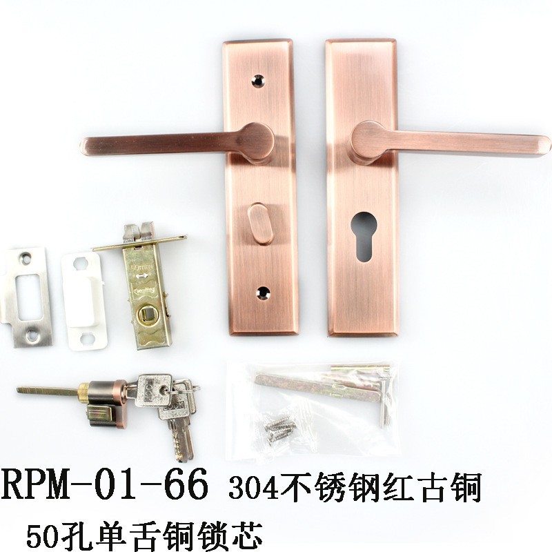Cerradura de panel de acero inoxidable 304 personalizada una sola lengua cerradura de puerta de baño puerta interior puerta de dormitorio universal cerradura de puerta antirrobo