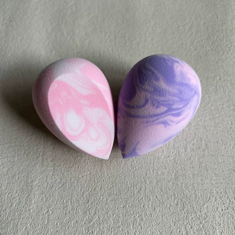 Спонж для макияжа Beauty Egg, двухцветный мраморный рисунок, использование сухое и влажное, супермягкий 0.009 кг