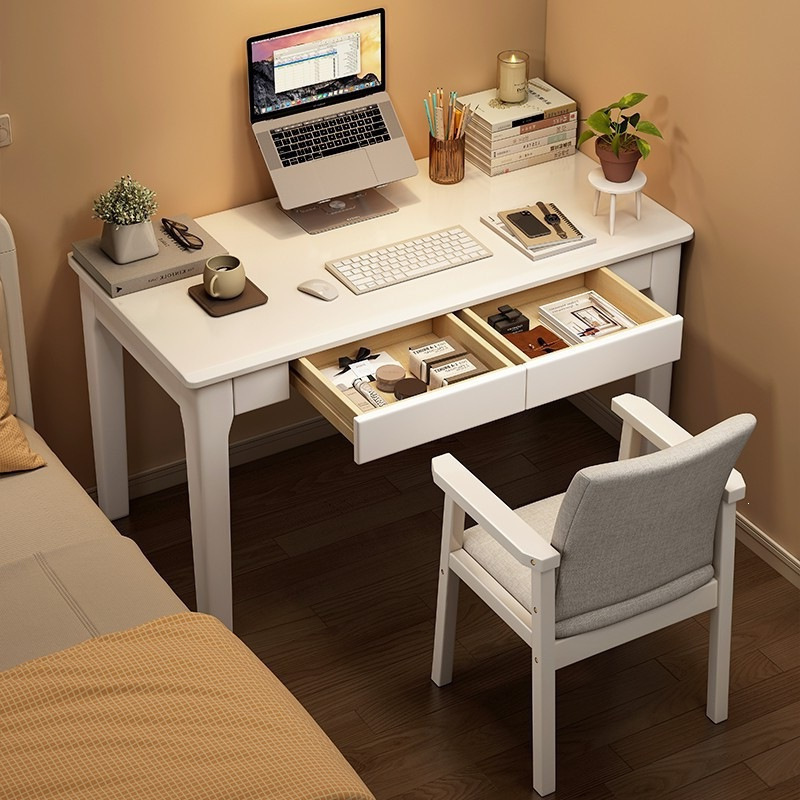 Solid wood desk for small spaces, long table with drawers, study desk, home office desk, computer desk, student writing desk Solid wood desk for small spaces, long table with drawers, study desk, home office desk, computer desk, student writing desk