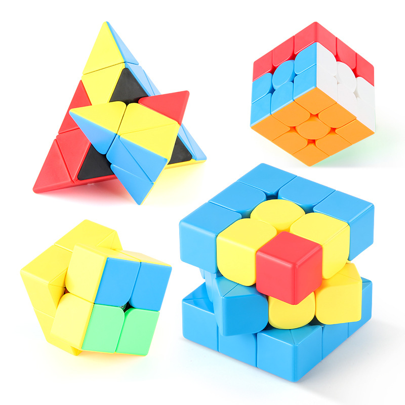Moyu serie de enseñanza de los niños educativos de rotación suave de dos-tercer orden Cubo de color sólido de orden positivo cubo juguete Venta caliente