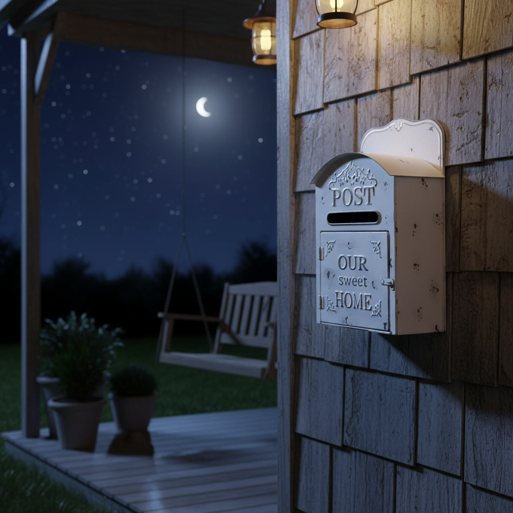 鸿陆跨境复古白色铁艺装饰邮箱创意庭院户外金属铁艺壁挂信箱