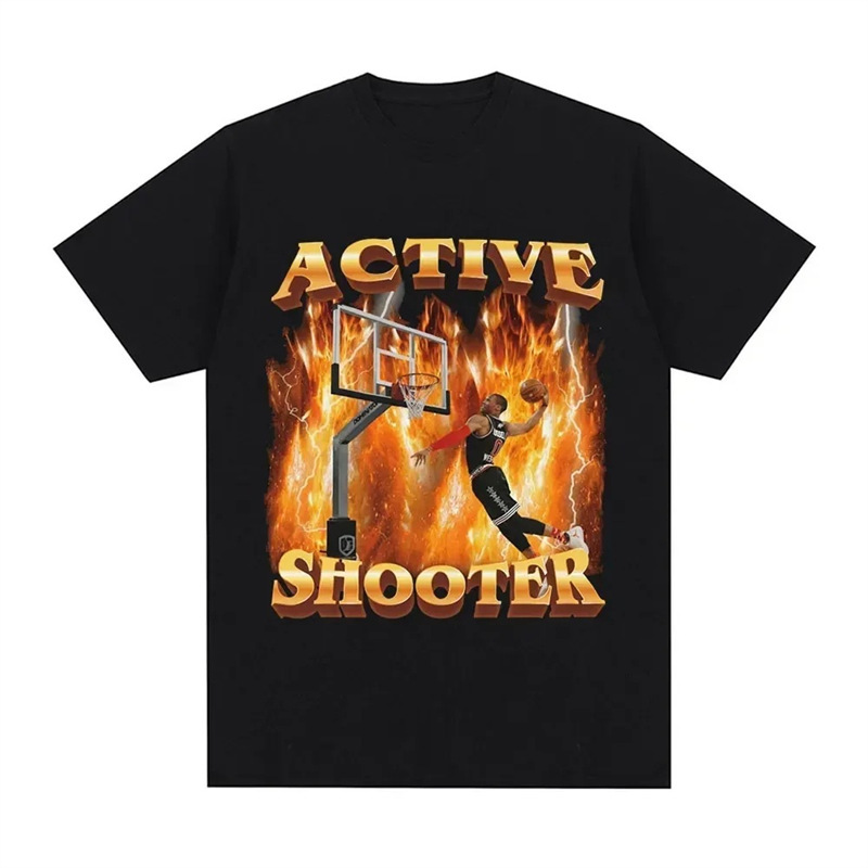 Short-sleeved t-shirt fashion men and women active top graphic t-shirt large shirt vintage t-shirt casual shirt interesting meme shooter