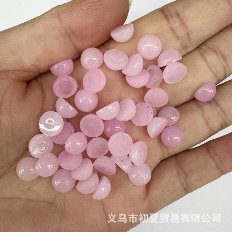 速売通爆金8mm天然石半円形戒面石パッチdiyビーズ部品卸売り