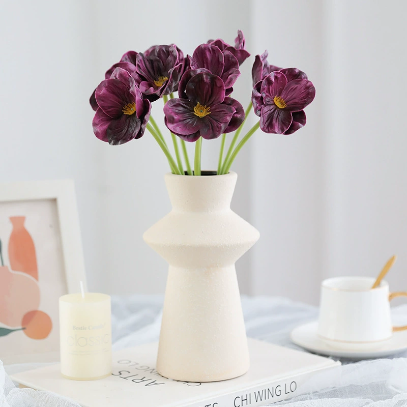 Simulated flower small single branch pu mini poppy flowers Wedding auditorium photography props home decoration ornaments artificial flowers