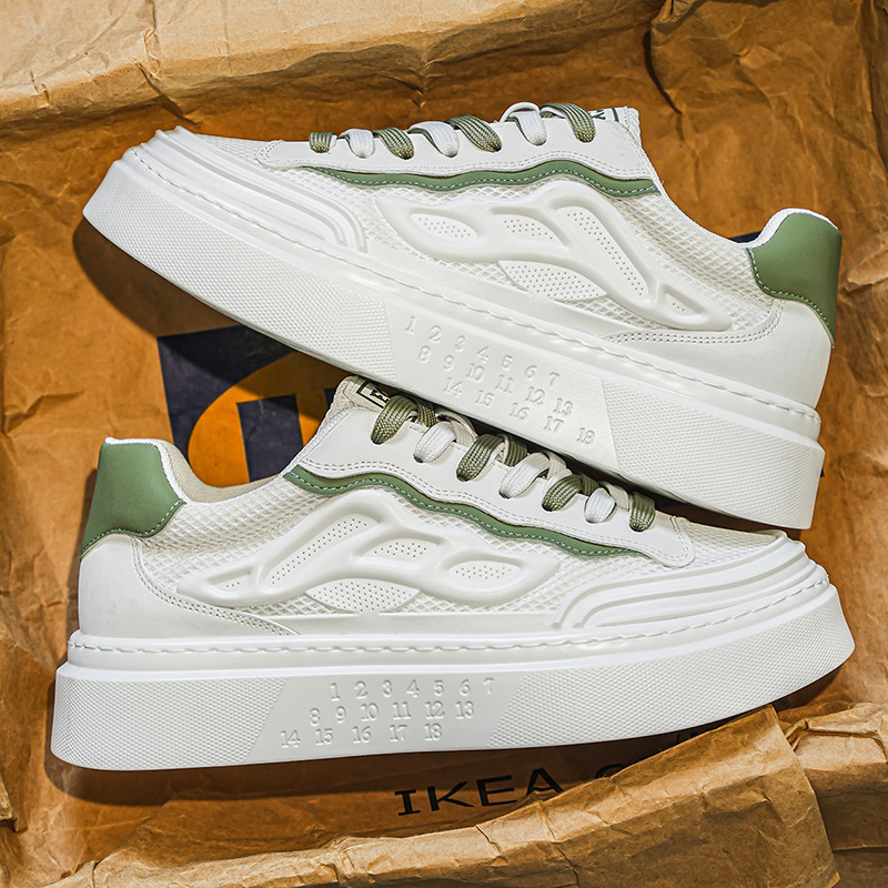 Herren Herbst atmungsaktives Mesh vielseitig lässig höhenverstellbar Board Jugend trendige Marke Sport Anti-Rutsch dicke Sohle_voghion.com