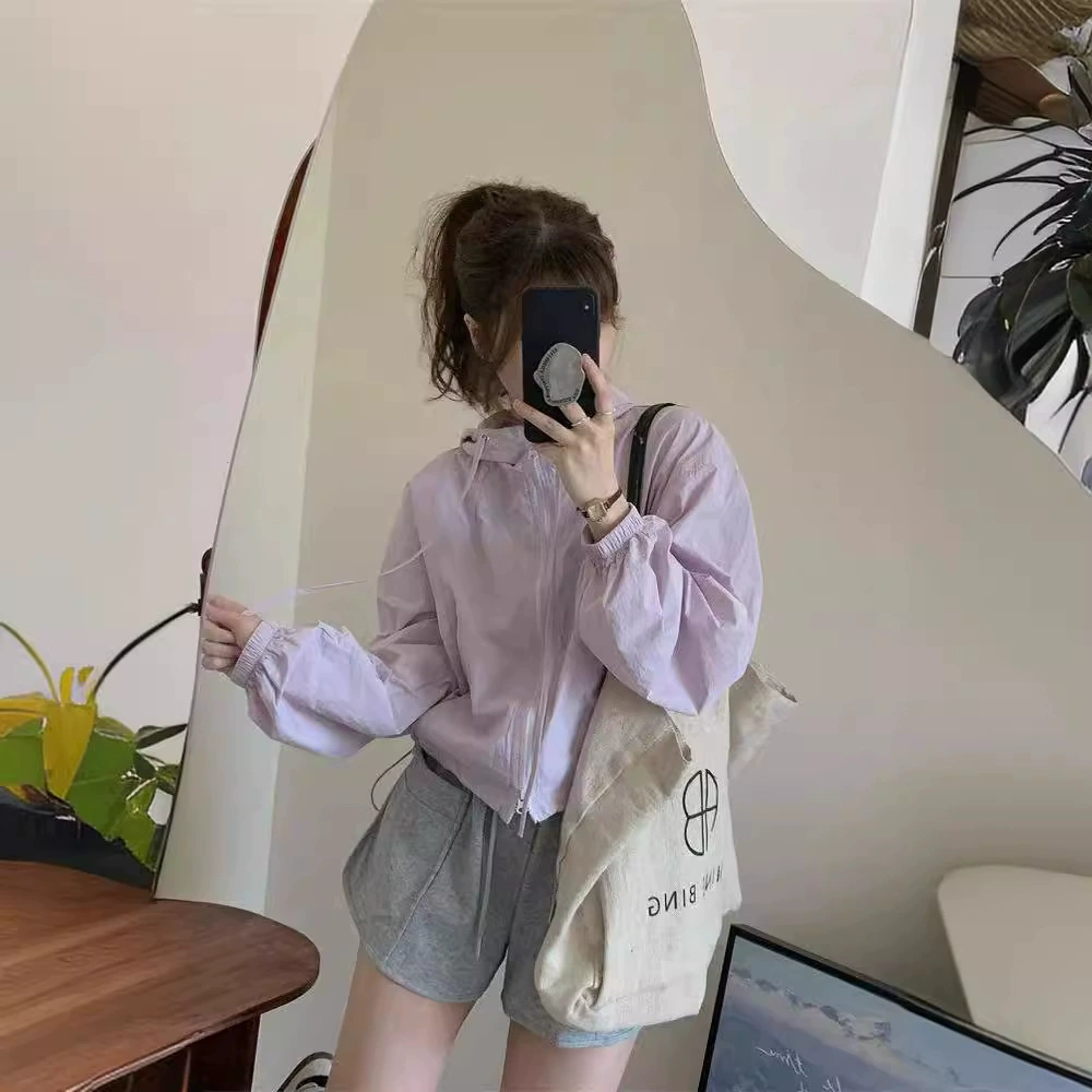 Солнцезащитный крем женская летняя тонкая куртка 2024 новый короткий маленький свободный повседневный дикий солнцезащитный топ