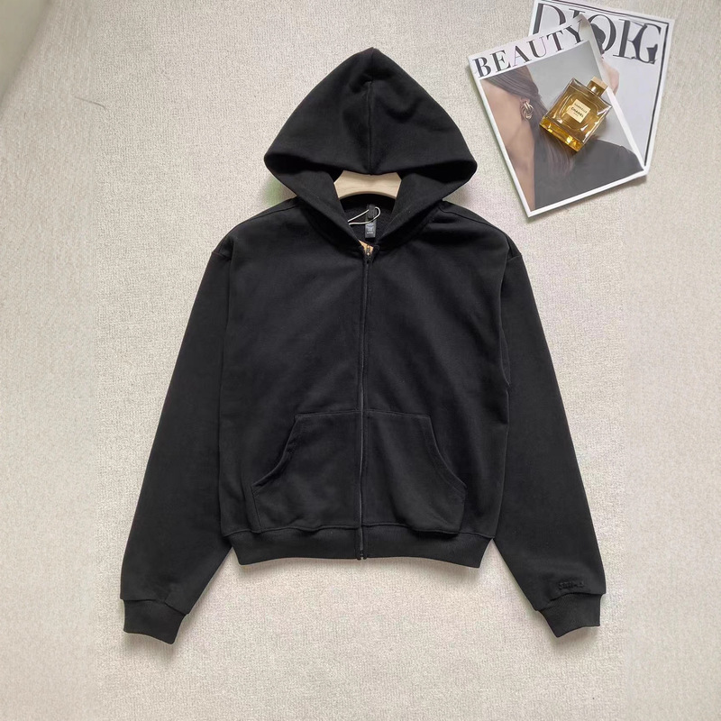 skims卡戴珊粉色休闲运动服外套时尚慵懒风拉链连帽薄绒外套卫衣|undefined