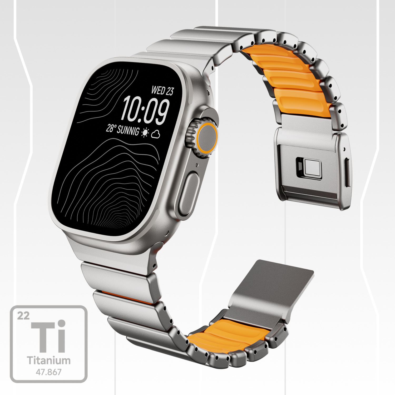 Suitable For IPhone Watch Ultra3 IWatchS11 Pure Titanium Metal Silicone Magnetic Buckle Strap_voghion.com