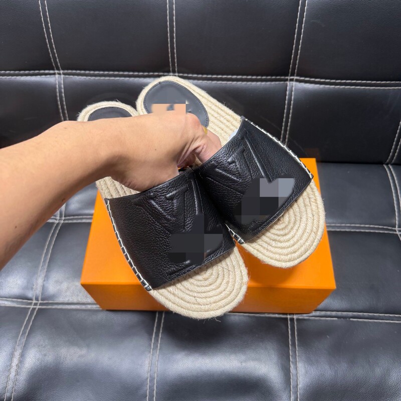Cross-Border Large Size Genuine Leather Soft-Soled Men's Slippers, High-End Light Luxury Casual Slip-On Sandals, Vietnamese Rubber Slide Beach Shoes