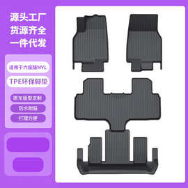 适用于特斯拉6座ModelYL金属踏板脚垫 全包围防水tpe注塑脚垫批发