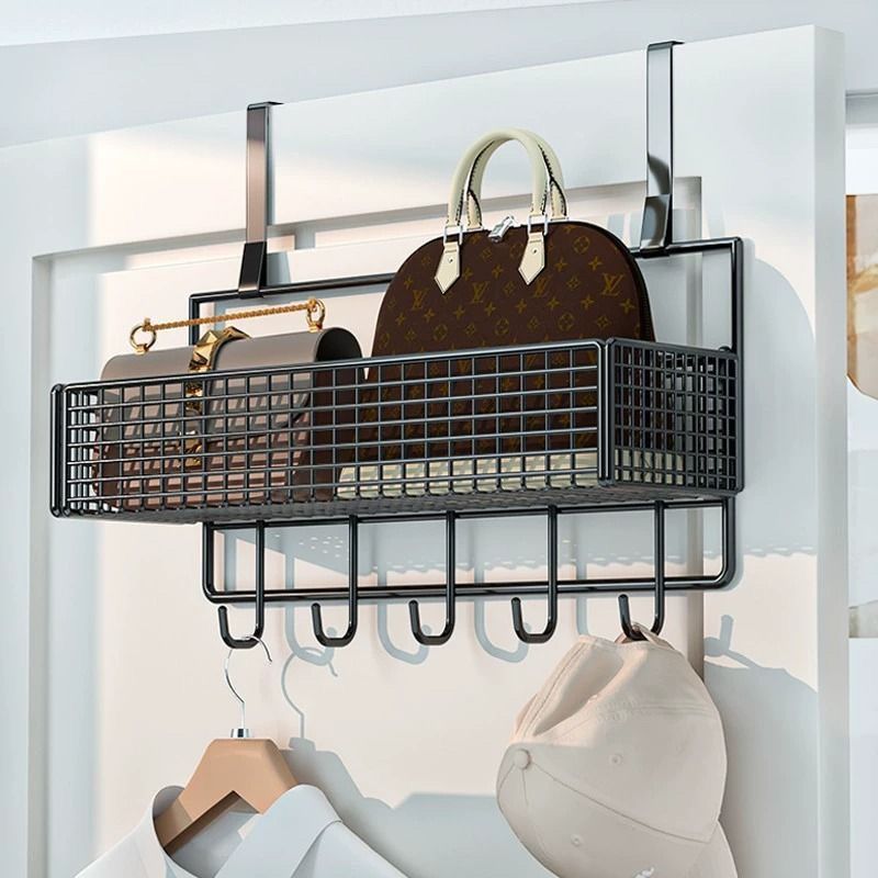 门后挂钩置物架玄关衣帽墙上壁挂收纳架子宿舍卧室侧挂免打孔工厂