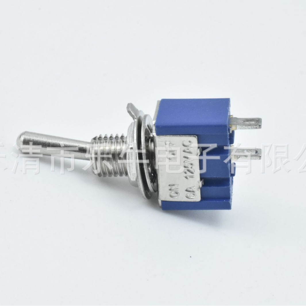 蓝色纽子开关 2脚2档 直插 MTS-101 摇臂开关 纽子开关