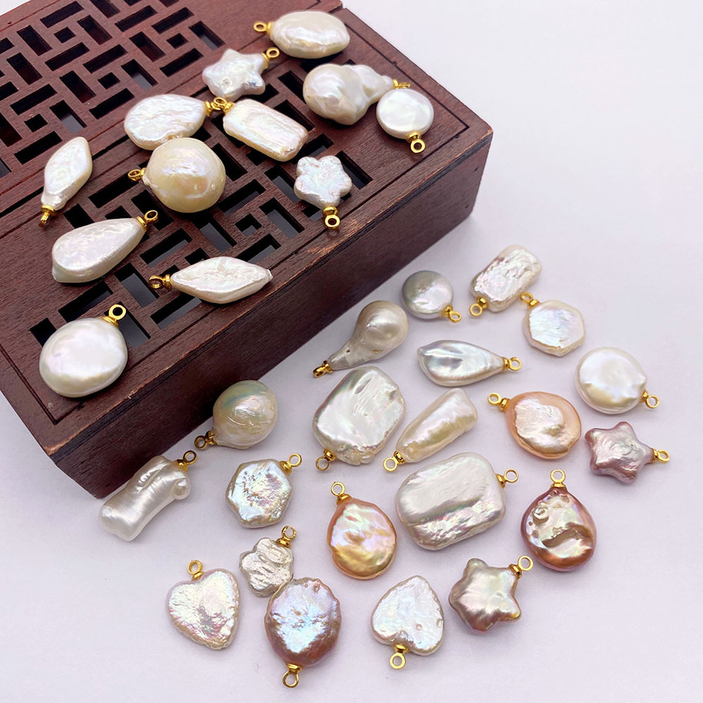 Freshwater Pearl, Pearl Inlay Material 1 Piece Simple Style Classic Style Irregular Pentagram Solid Color Freshwater Pearl Freshwater Pearl Pearl DIY Jewelry Accessories Necklace