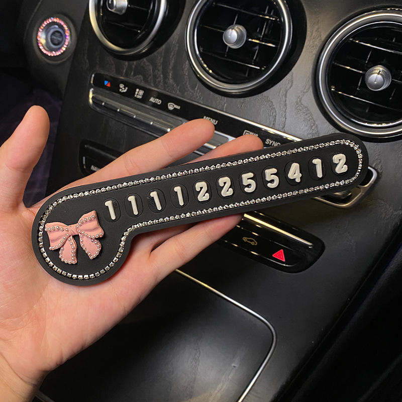 Placa de estacionamiento temporal para automóvil, placa de matrícula, decoración, transferencia creativa de automóvil, tarjeta de automóvil, placa de teléfono, automóvil de dama linda