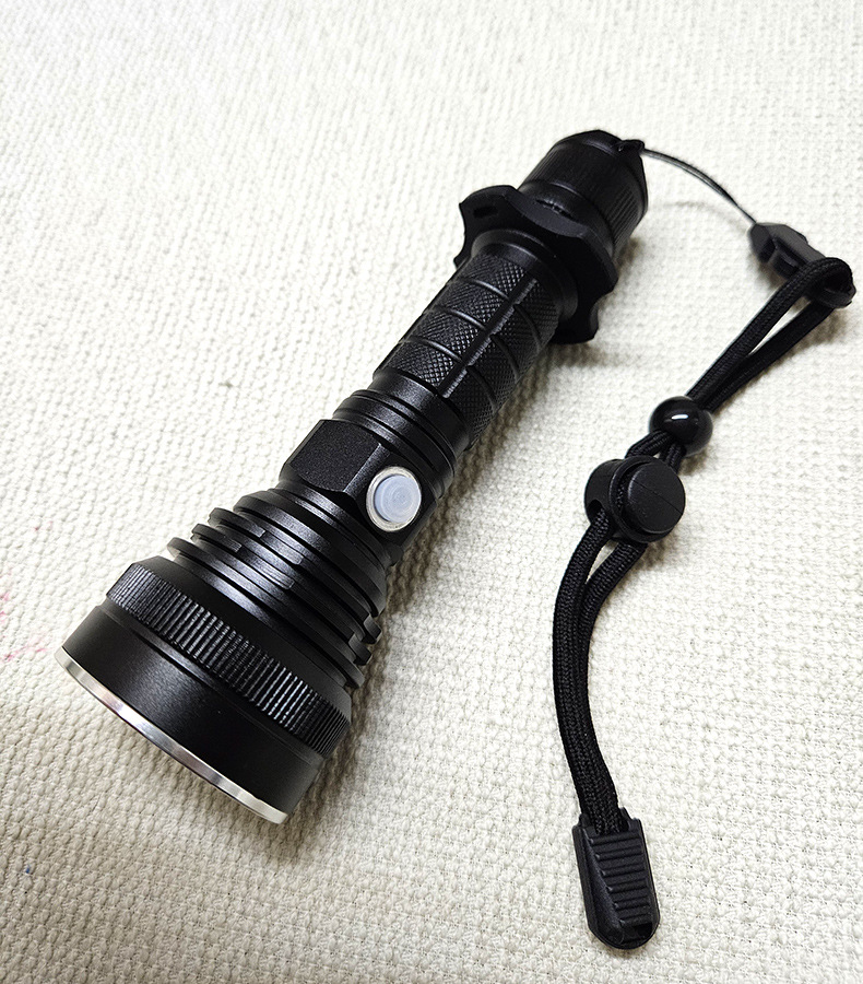 Cross-Border Yellow Light T20 Strong Light Flashlight Type-C Charging Aluminum Light Cup Fixed Focus Long-Range Aluminum Alloy Outdoor Lighting