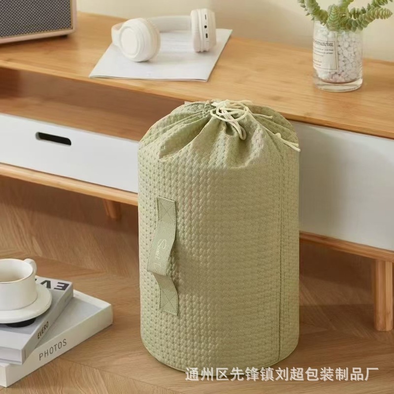 不織布袋束袋丸底直筒収納袋円筒環境保護ロープ袋布団収納袋包装袋|undefined