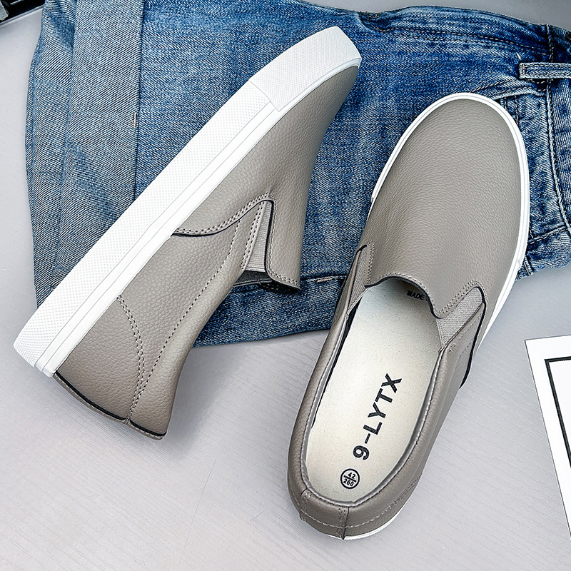 Zapatos de hombre de un pie, zapatos planos perezosos elástico, zapatillas de deporte casuales, zapatos de comercio exterior transfronterizos, zapatos de hombre negros en la sala de trabajo