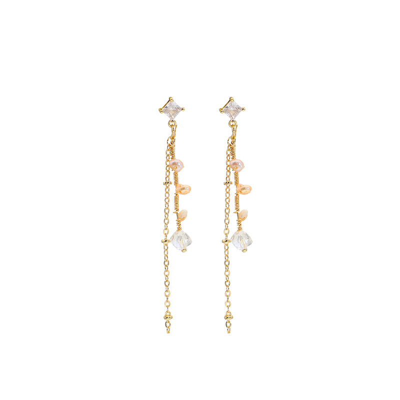 Aretes de perlas de agua dulce ligeras de lujo aretes de perlas de agujas de plata s925 aretes de joyería chapados en oro real de 18 quilates mujeres