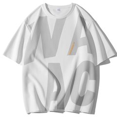 半袖Tシャツメンズトレンドブランド夏ルーズ五分袖2025新作ネットセレブトレンドインシンプルプリントトップス