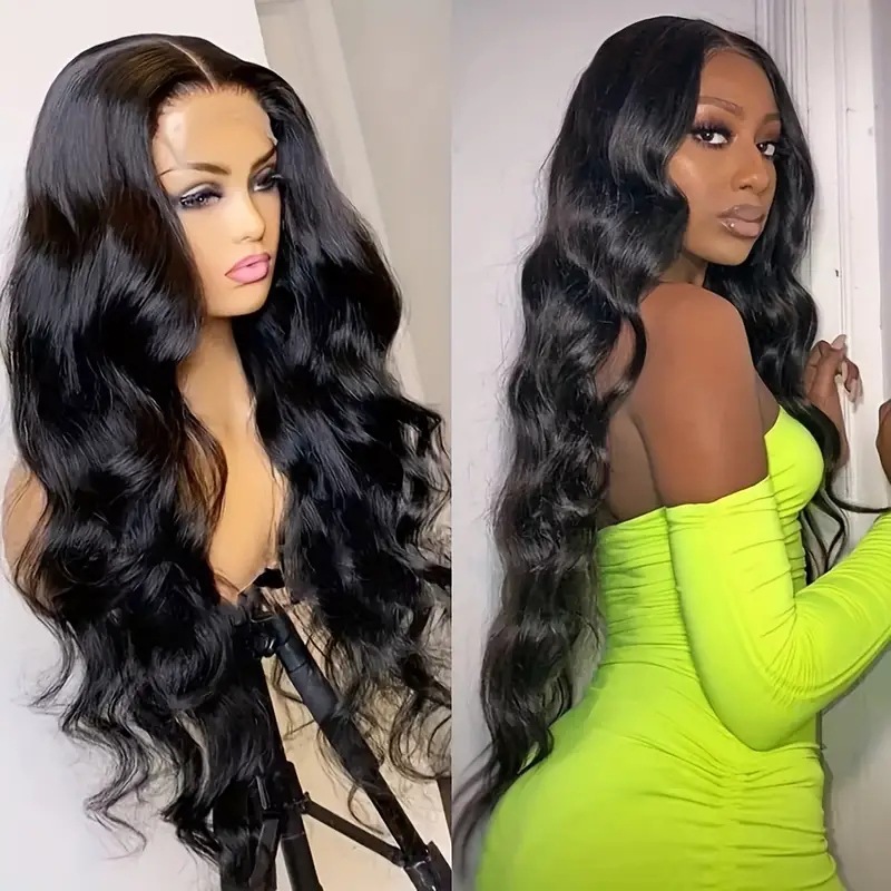 Parrucca con frontale in pizzo e grandi onde ricce, stile europeo e americano, extension di capelli sintetici_voghion.com