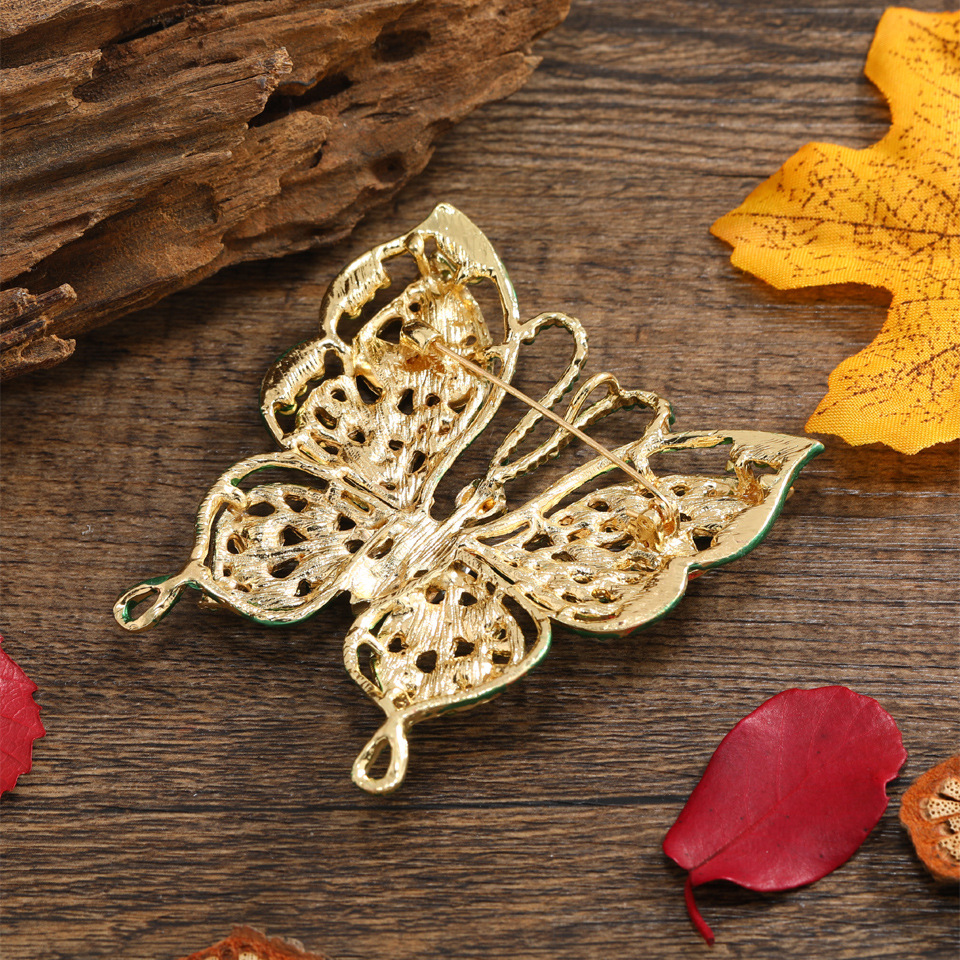 40g Weight Artificial Gemstones Inlay Material Brooches Classification Daily Occasion Alloy Material Butterfly Pattern Unisex Gender Metal Design Korean Style Style Korean Style Pin Butterfly Alloy Metal Artificial Gemstones Unisex Brooches 10