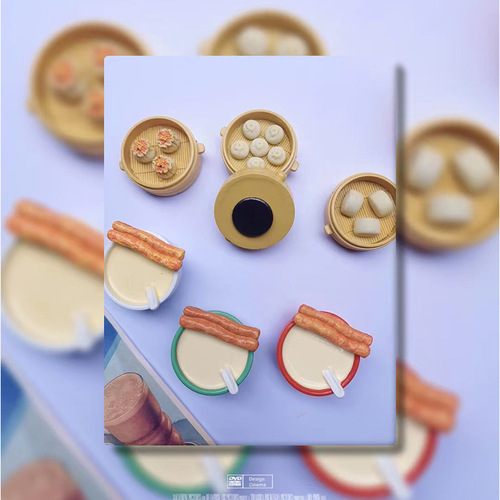 高货新品大食玩蒸笼食物创意DIY立体树脂冰箱贴混批发