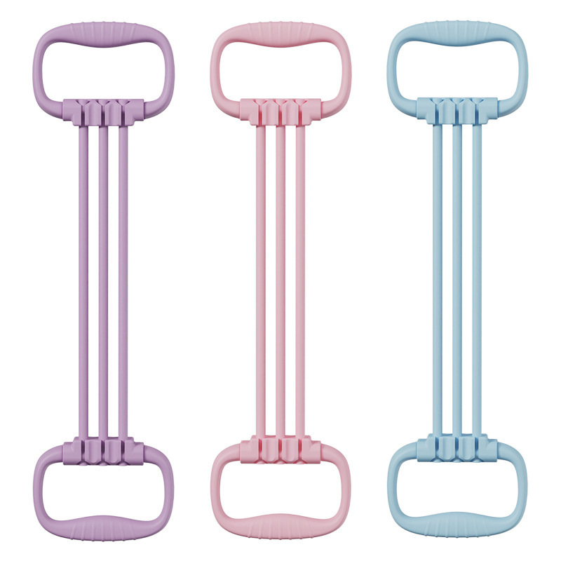 Yoga Resistance Band with 6 Tubes, Adjustable Figure-Eight Shoulder Opener for Back Beauty Training, Suitable for Men and Women, Chest Expansion Six-Strand Home Figure-Eight Resistance Rope