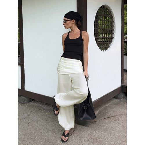 Women's Loose Pleated Trousers with Boot Detail - Autumn 2025 New Arrival - Cross-border Commuting Style