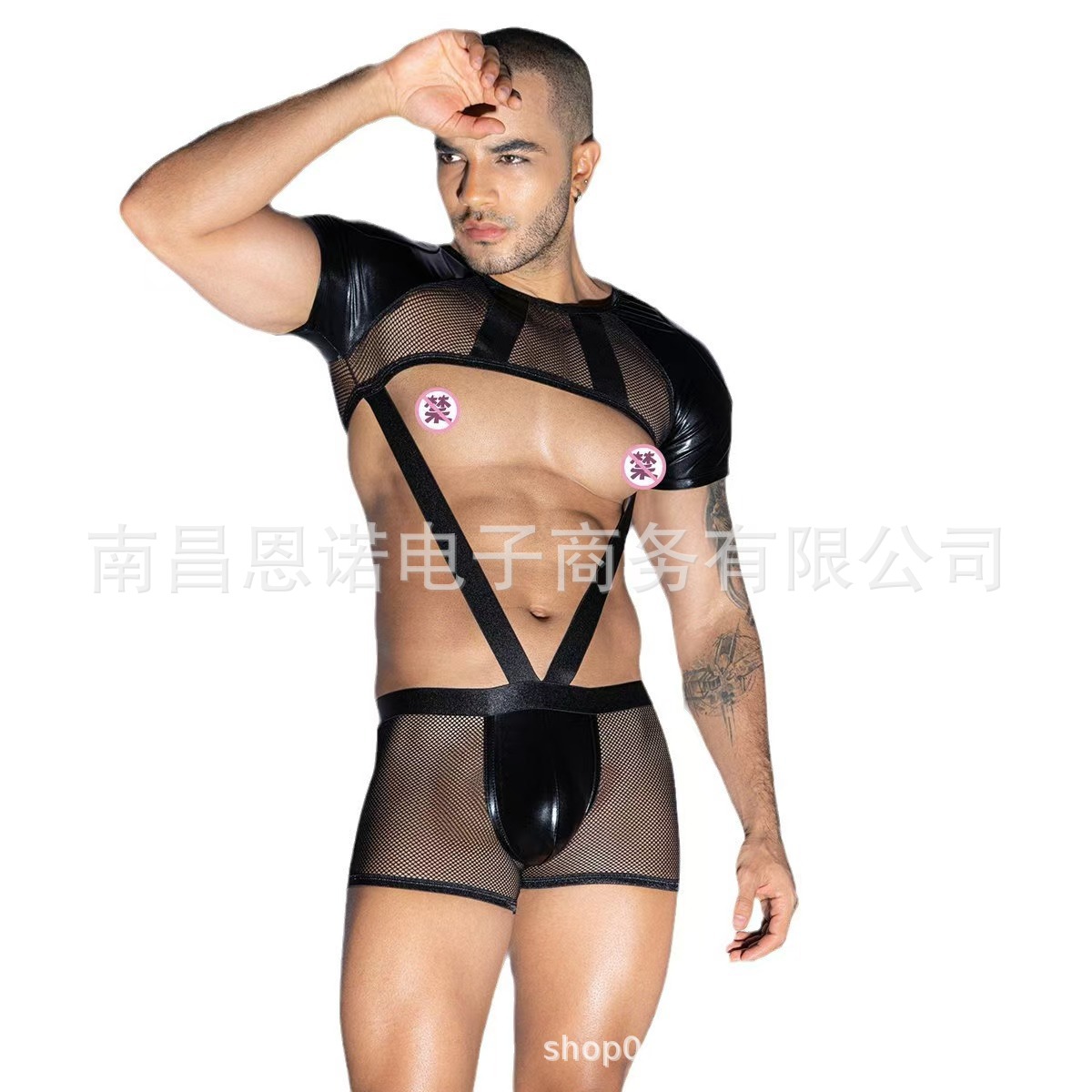 Hombres nuevos uniformes sexuales lingerie bar modelo masculino espectáculo escénico uniforme de conejo hombre un cabello