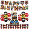 53 Lightning McQueen Birthday Party Set [Flag + Cake Card + Balloon]