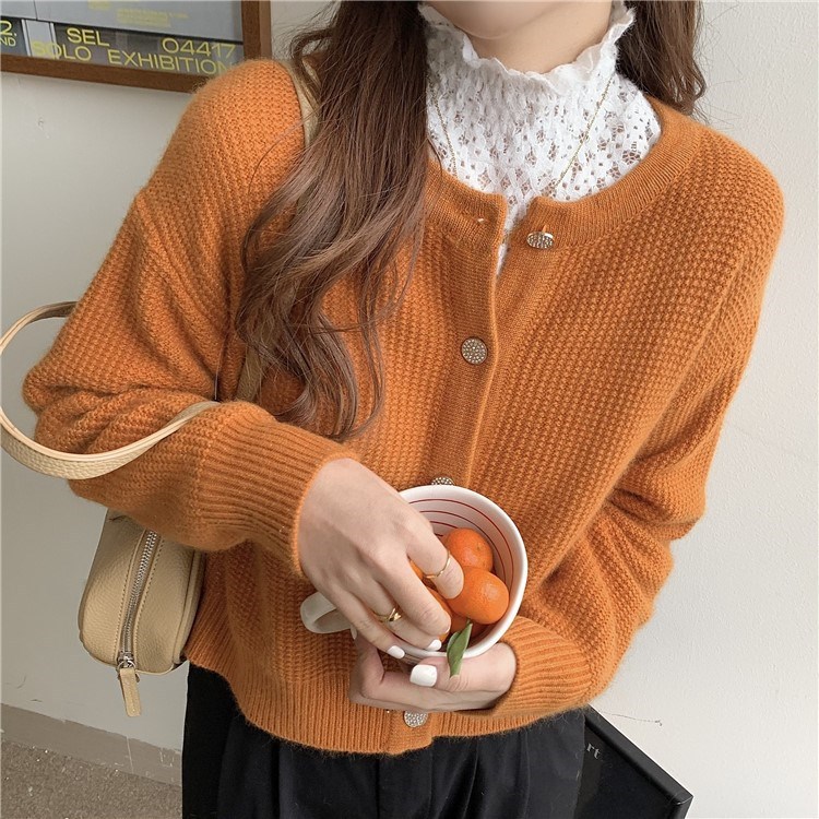 Japanese retro sweater 2022 Autumn new style soft and fluffy knitted sweater, loose short cardigan jacket for women pic 34
