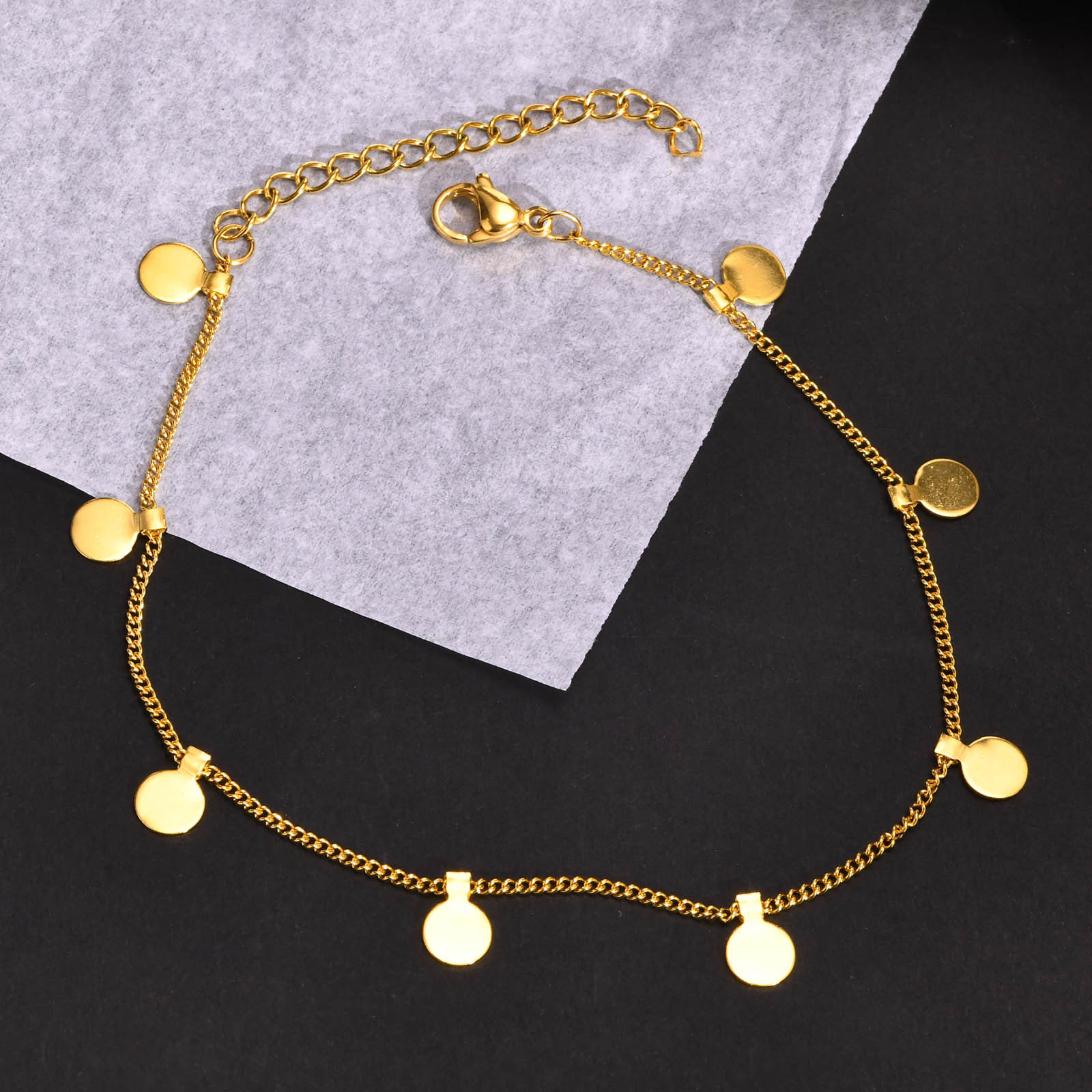 1 Piece Simple Style Geometric Stainless Steel Plating Womenu0027S Anklet