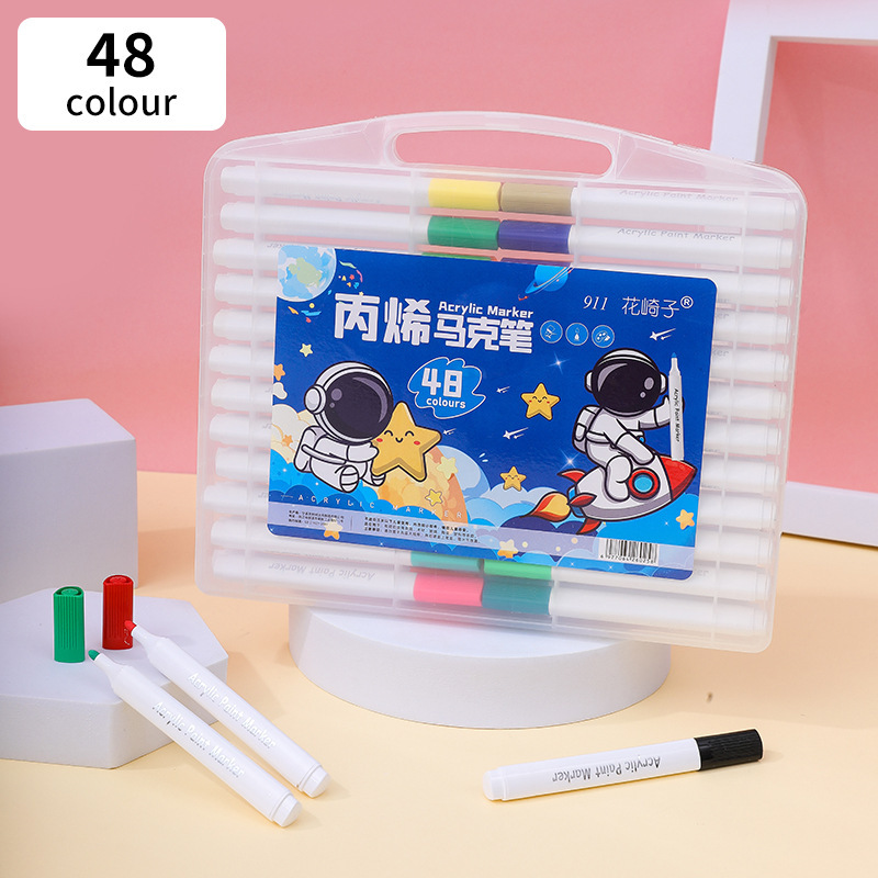 アクリルマーカー 80色 小学生アート 不透明色 積み重ね可能な水彩ペン 子供用 洗えるカラーペン 幼児用|undefined