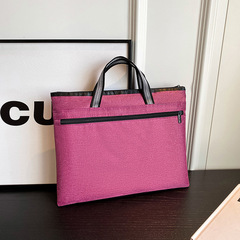 批發印刷中邁多彩手提袋文件包雙層拉鏈防水公文包簡約時尚廣告包